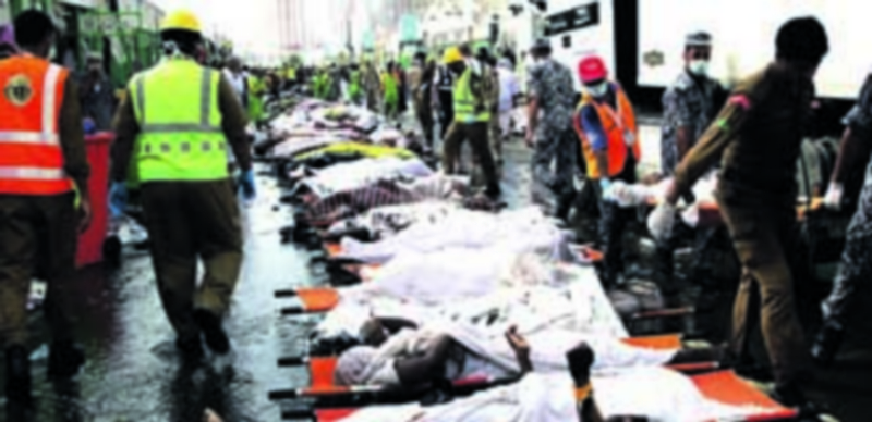 La avalancha tuvo lugar en una de las calles principales que lleva hasta el puente de Jamarat