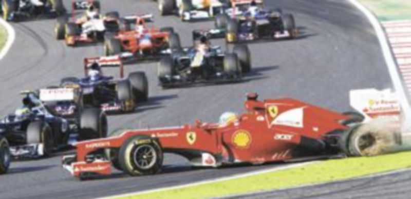 Momento en el que Fernando Alonso pierde el control de su monoplaza