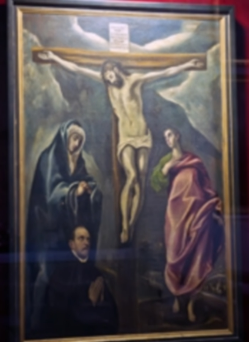 Imagen del cuadro de El Greco ‘El Calvario’ que se expone en la iglesia parroquial de Martín Muñoz de las Posadas. / Kamarero