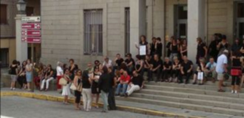 Un instante de la concentración de los representantes de los ‘viernes negros’