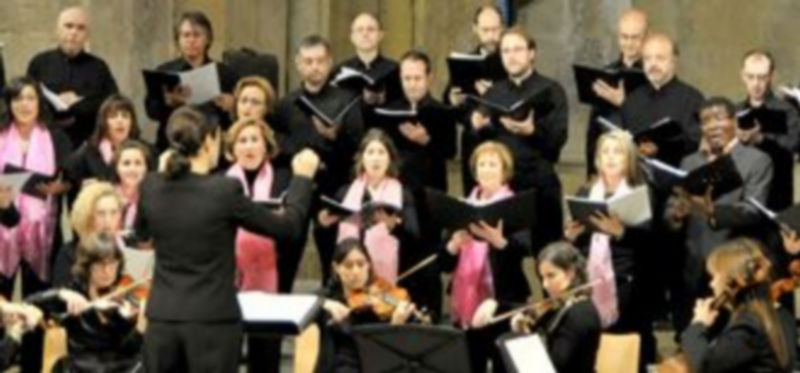 Un momento del concierto que ofrecieron estas dos formaciones musicales en San Juan de los Caballeros. / A. Benavente