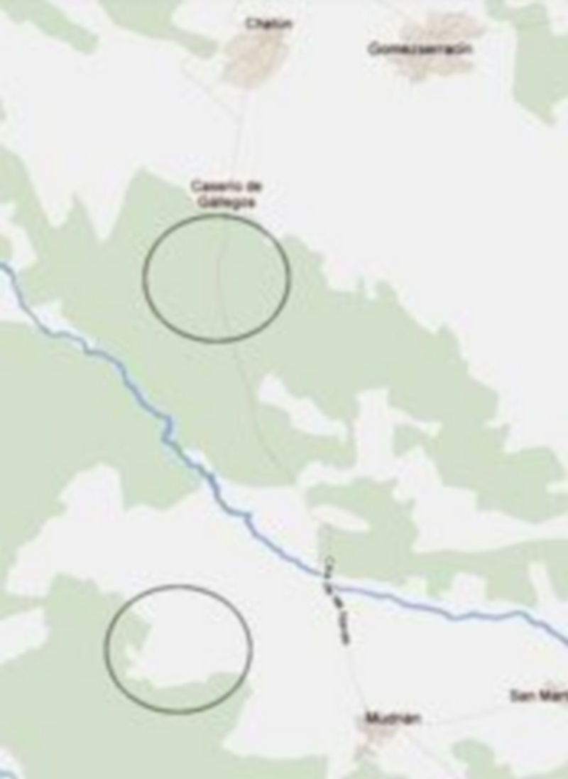 Mapa de localización de los lugares donde los vecinos encontraron los restos. / El Adelantado
