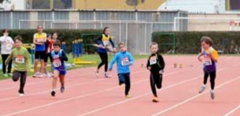 Prueba de los 100 metros lisos correspondiente al control de marcas que se celebró después del Trofeo de La Amistad./ Juan Martín