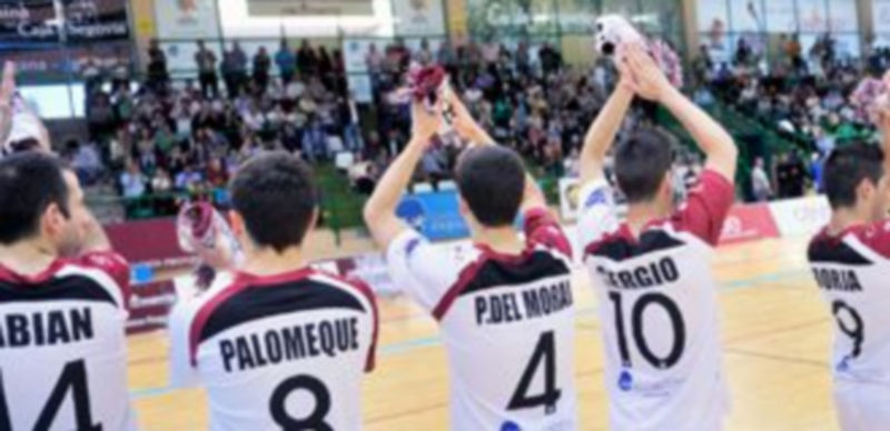Los jugadores del Caja Segovia saludan a la afición momentos antes de la disputa de uno de los encuentros de la pasada Liga. / Kamarero