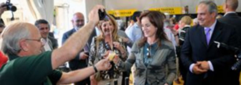 La consejera inauguró la carpa de puestos de artesanos agroalimentarios. / KAMARERO