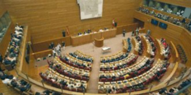 Imagen del hemiciclo de las Cortes de Castilla y León momentos antes de celebrarse una sesión plenaria. / M. Chacón (Ical)