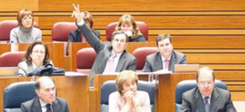 La bancada ‘popular’ emite su voto en un momento de la sesión plenaria. / Ical