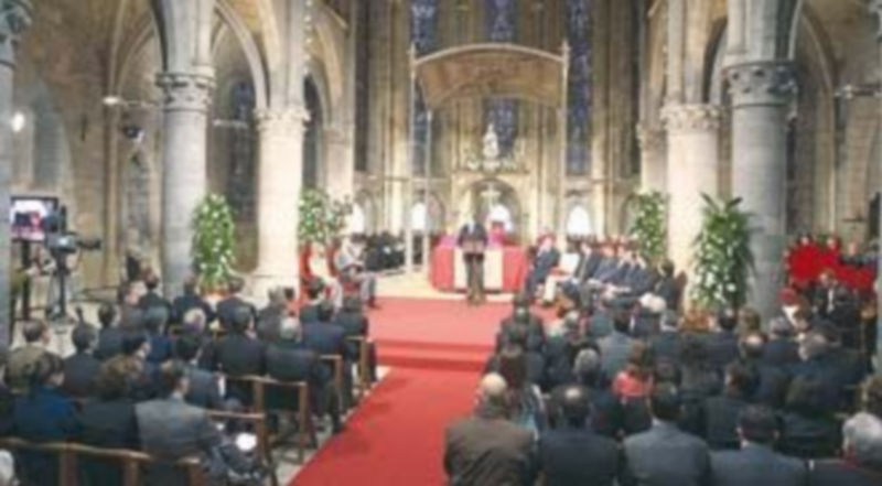 Imagen del interior de la Real Colegiata de Santa María de Roncesvalles (Navarra). / Ical