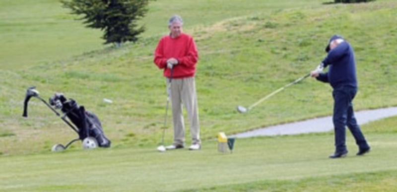 Un jugador ejecuta un golpe en el campo de La Faisanera. / KAMARERO