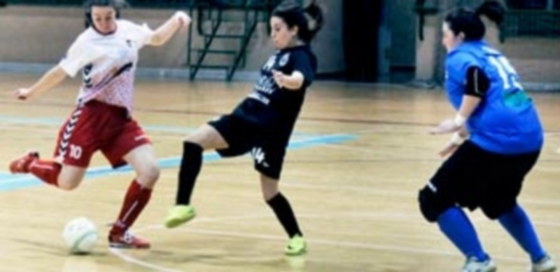 La jugadora del Naturpellet Segovia se dispone a tirar ante la presión de la rival del Moratalaz. / JAVIER VALLE