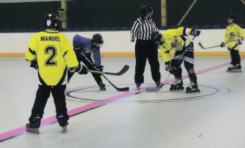 Primer partido de la liga regional del equipo alevín de hockey del club Patinaje Segovia. / EL ADELANTADO