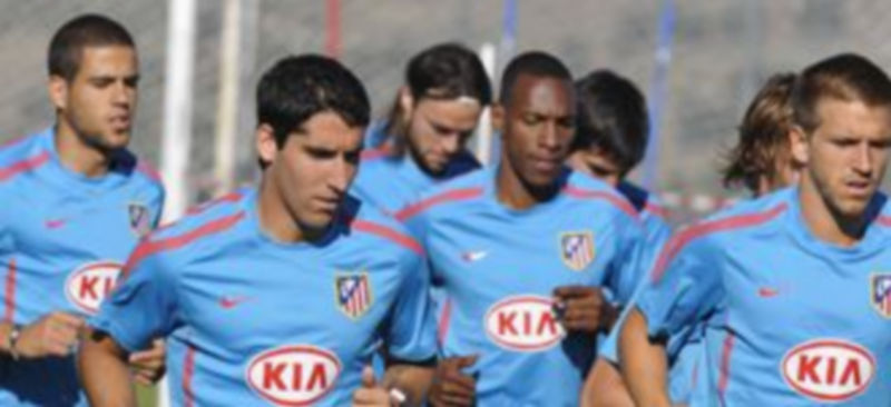 La plantilla del Atlético de Madrid en un entrenamiento de la pretemporada pasada en Los Ángeles de San Rafael / J. Martín