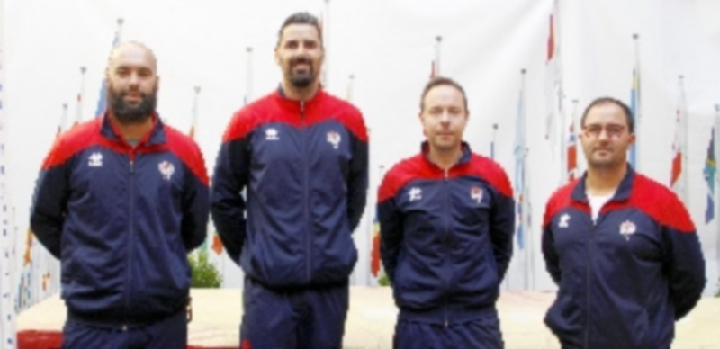 El Viveros Herol Nava visita el Museo del Deporte 1 Dani Gordo y tres de sus jugadores