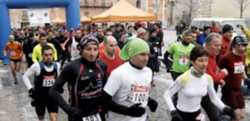 Un instante de la salida de la carrera popular de montaña Vuelta a los Jardines de La Granja