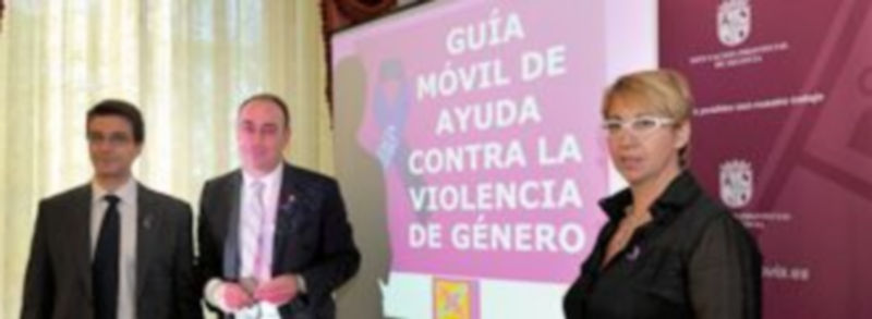 Presentación de la guía móvil de ayuda contra la violencia de género./KAMARERO
