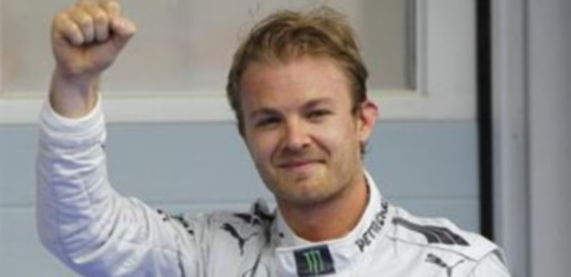 Rosberg celebrando la pole esta mañana./Europa Press