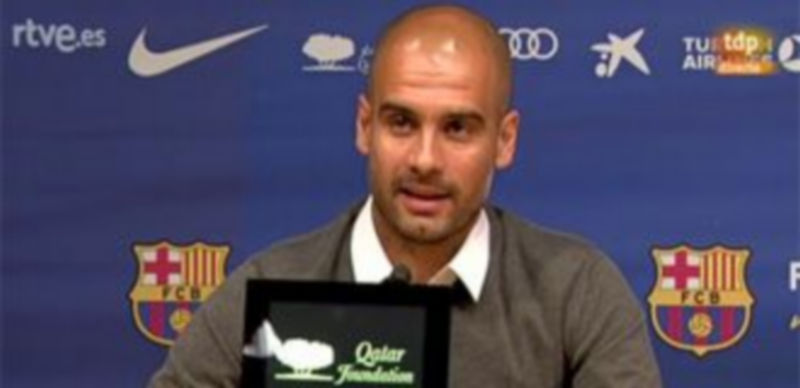 Guardiola no renueva y deja el F.C.Barcelona 1 Fotograma de la retransmisión en directo de la rueda de prensa a través de rtve.es./ RTVE.ES