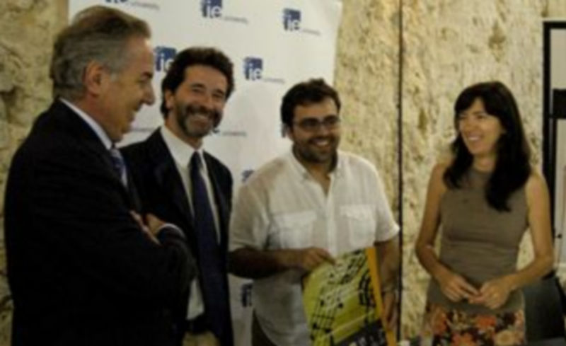 Los cuatro asistentes a la rueda de prensa de esta mañana sobre el III Curso Internacional de Música Ciudad de Segovia./ CRIS MURO DE ZARO