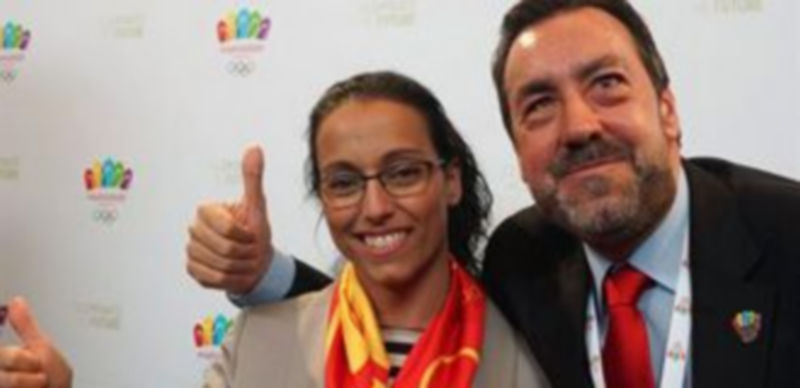 Miguel Carbellada junto a la multicampeona Teresa Perales