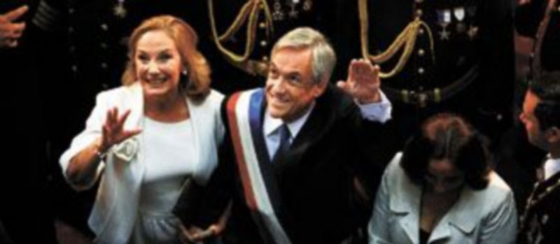 Sebastián Piñera y su esposa