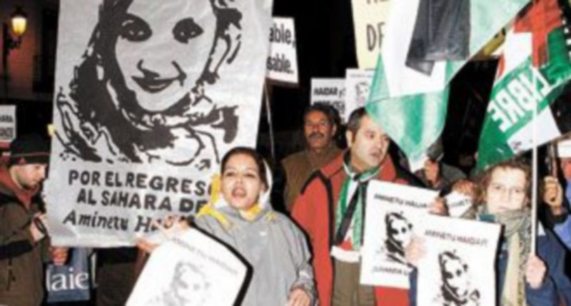 Las manifestaciones en favor de Haidar se suceden estos días por toda la geografía española. / Efe