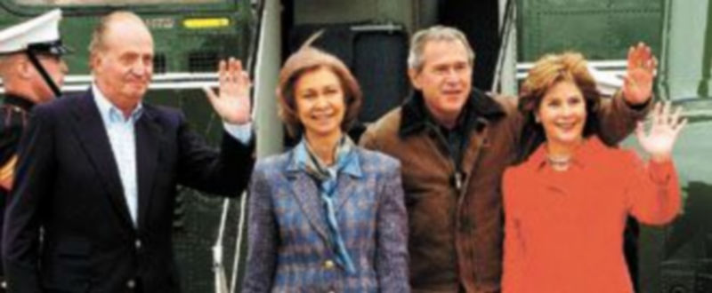 El matrimonio Bush recibió a los Monarcas en 2004 en el rancho que el político republicano posee en su tierra natal