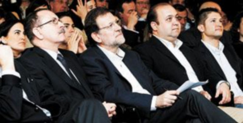 Rajoy presidió ayer en Pamplona una reunión de la Junta Directiva del PP en Navarra. / Jesús Diges (Efe)