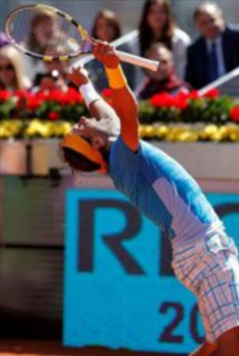 El tenista español Rafa Nadal celebra su victoria contra el español Nicolás Almagro./EFE