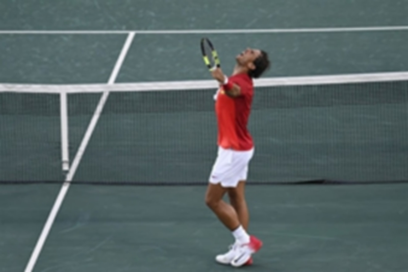 Rafa Nadal durante el encuentro de las semifinales individuales de tenis. / E.P.