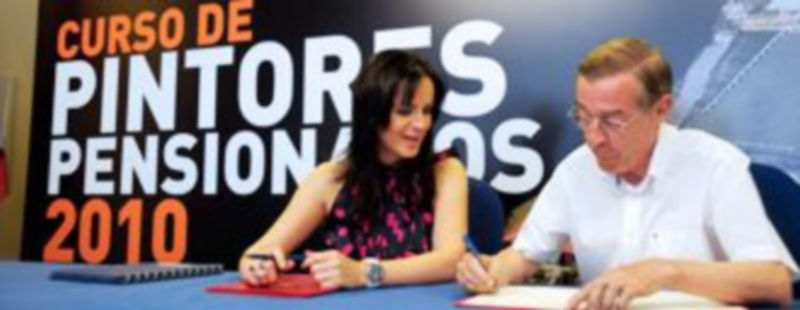 Silvia Clemente y Antonio Ruiz Hernando han fimado hoy el convenio que permitirá que el Curso de Pintores Pensionados se celebre en el Centro de Formación Agraria./ KAMARERO