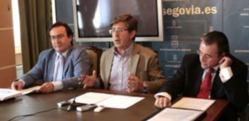 Un momento de la rueda de prensa en el Ayuntamiento de Segovia