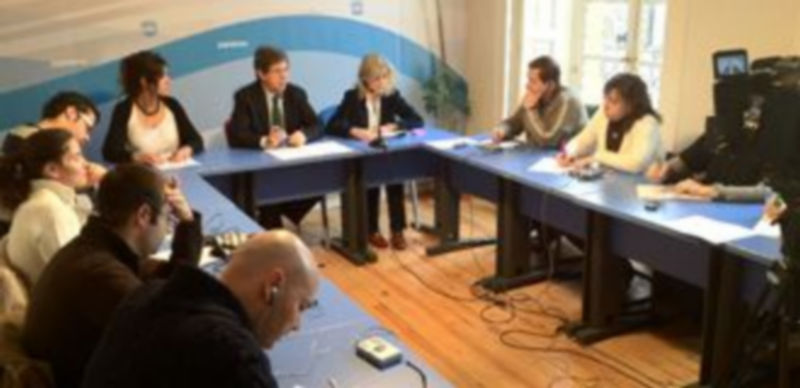 Un momento de la rueda de prensa ofrecida por Jesús Postigo