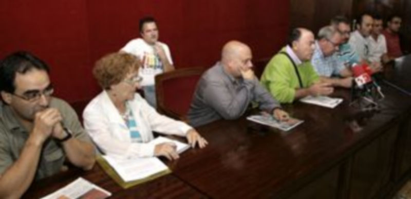 Un momento de la rueda de prensa en el edificio de sindicatos de Segovia.