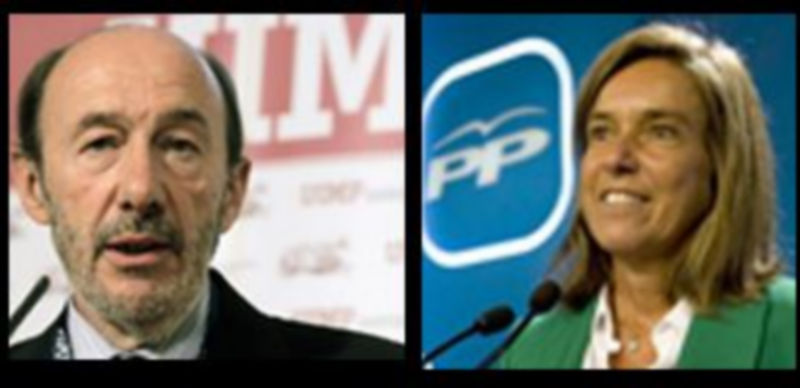Alfredo Pérez Rubalca (PSOE) y Ana Mato (PP)./ EFE