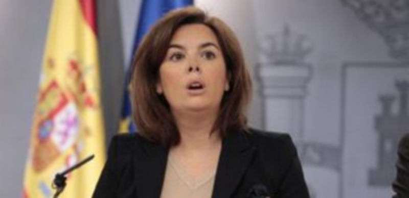 La vicepresidente Soraya Sáenz de Santamaría durante la rueda de prensa posterior al Consejo de Gobierno./ EUROPA PRESS