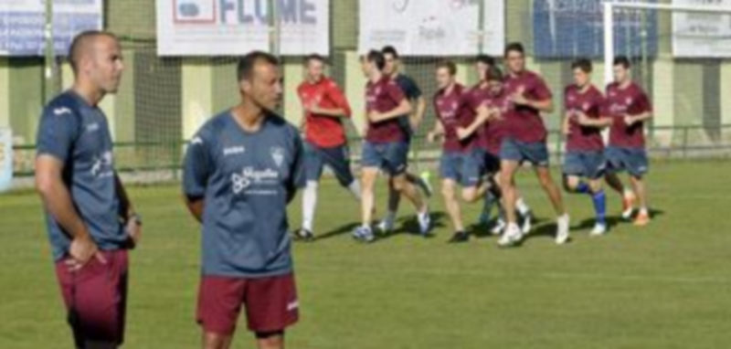 Santi Sedano y el preparador físico