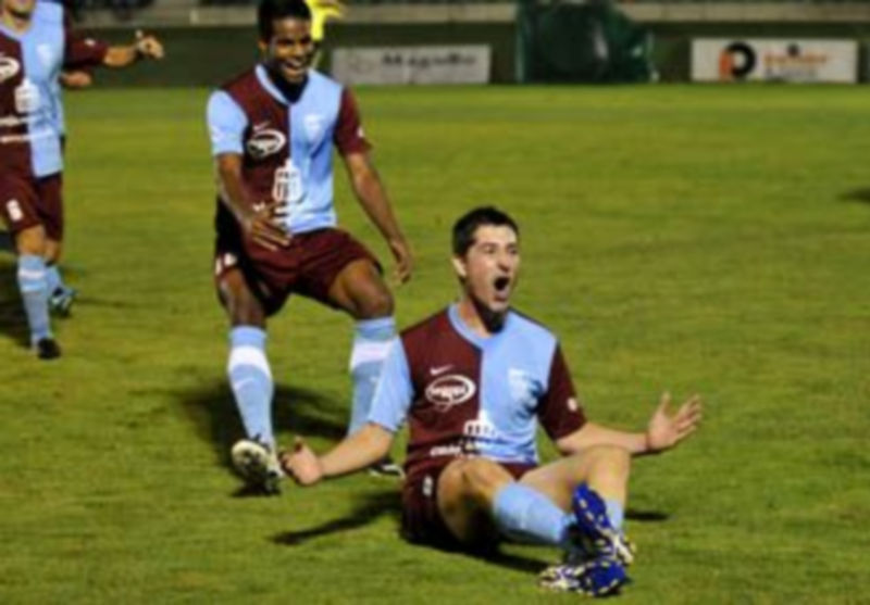Así celebró Terleira el segundo gol de la Gimnástica Segoviana