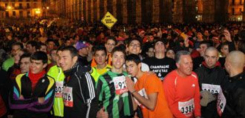 Instante previo a la salida de la última edición de la San Silvestre en Segovia