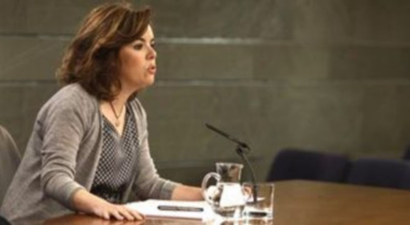 Soraya Saez de Santamaría en la rueda de prensa posterior al Consejo de Ministros./ EUROPA PRESS