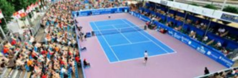 Imagen de la pista central del Open Castilla y León de tenis