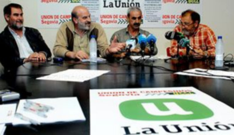 Los responsables de UCCO Segovia durante la rueda de prensa./ A.BENAVENTE