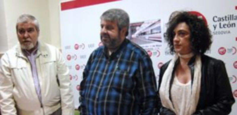 Un momento de la rueda de prensa en la sede de UGT.