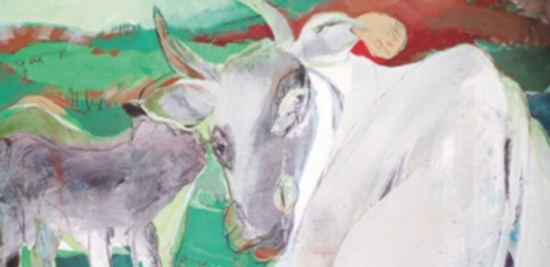 Dos de las obras de Raquel Bartolomé que pueden contemplarse en la sala de Martín Muñoz de Ayllón