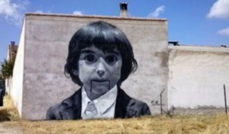 Roman ha ido plasmando su arte en los muros y paredes de los vecinos que le han dado permiso para pinar en Nava. / El Adelantado