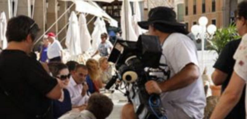 Rodaje del anuncio de Bailey’s ayer en la Plaza Mayor