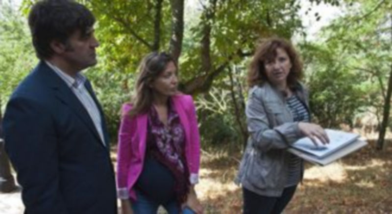 La arqueóloga Fabiola Monzón y responsables municipales visitan el área en el que estaba situada la iglesia de San Román