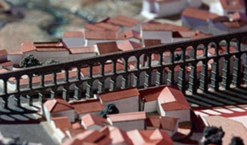 Imagen de la maqueta del Acueducto en el Museo Tifológico de la ONCE. / E. A.