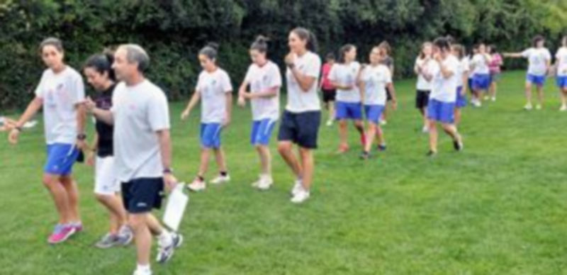 Un momento del primer entrenamiento de pretemporada realizado por el Unami. / Kamarero