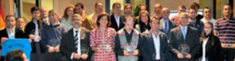 Foto de familia de los premiados en la Gala del Instituto Municipal de Deportes de Segovia