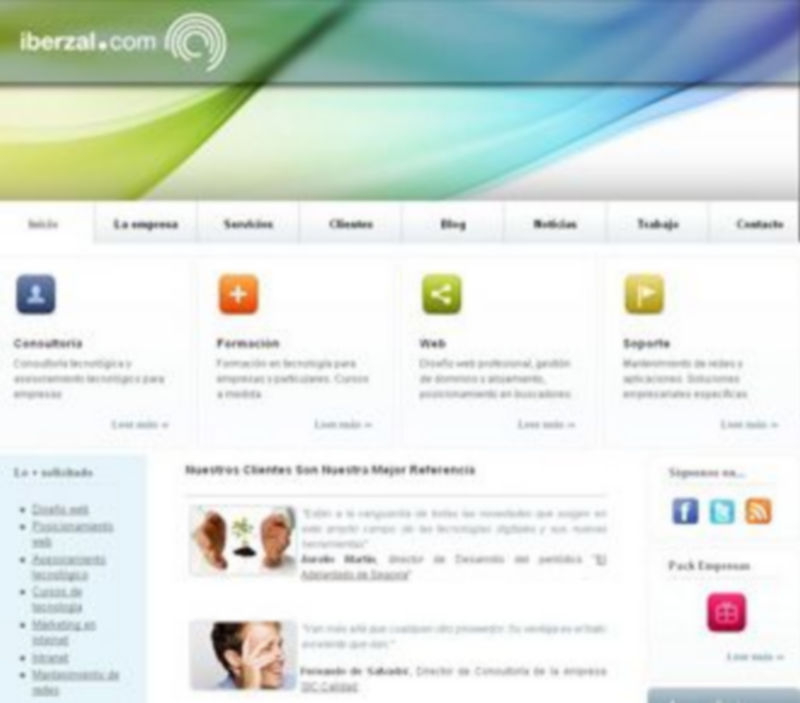 Captura de pantalla de la nueva web